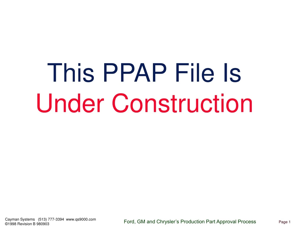 this ppap file is under construction