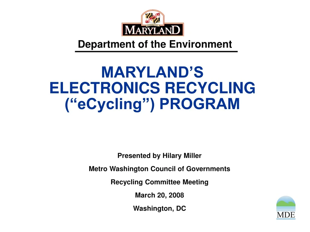 maryland s electronics recycling ecycling program