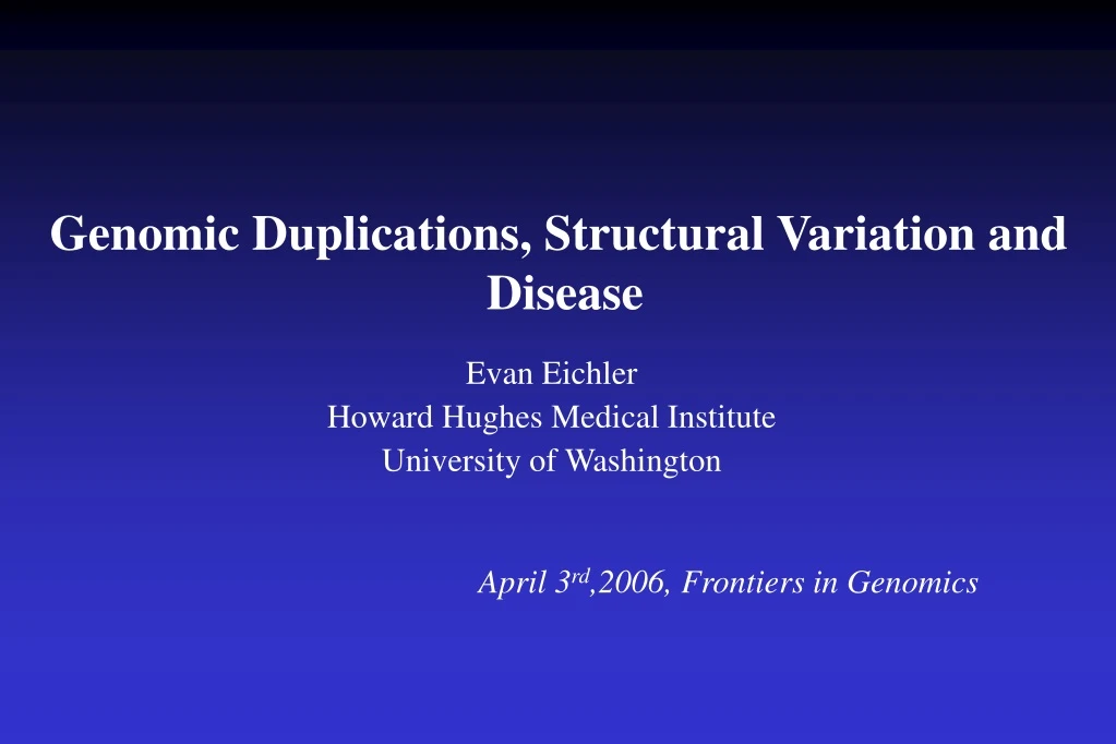 genomic duplications structural variation