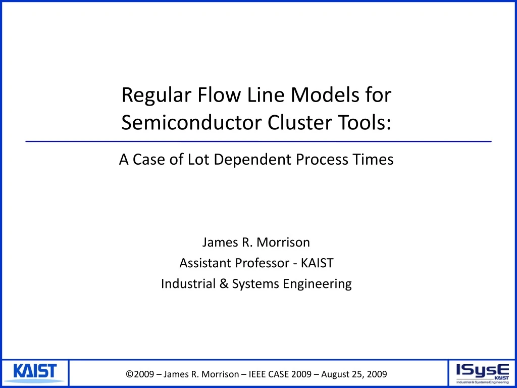 regular flow line models for semiconductor cluster tools