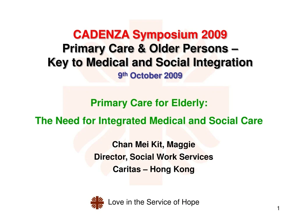 cadenza symposium 2009 primary care older persons