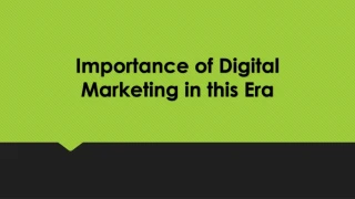 Importance of Digital Marketing in this Era