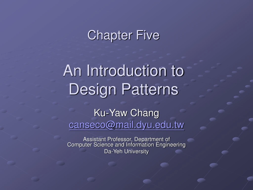 chapter five an introduction to design patterns