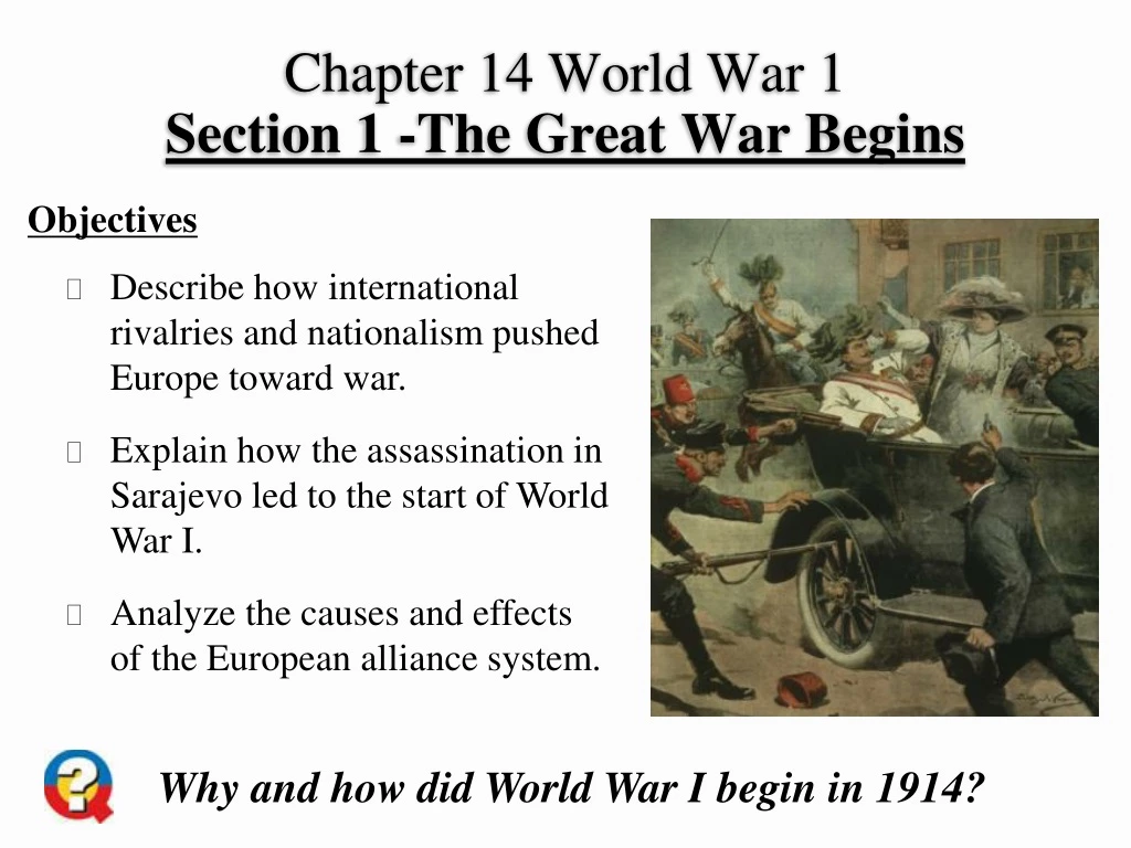 chapter 14 world war 1 section 1 the great war begins