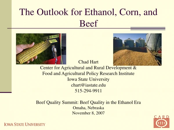 The Outlook for Ethanol, Corn, and Beef