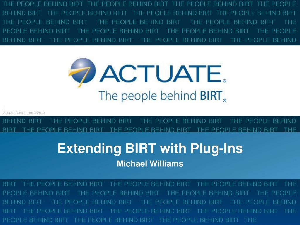 extending birt with plug ins michael williams