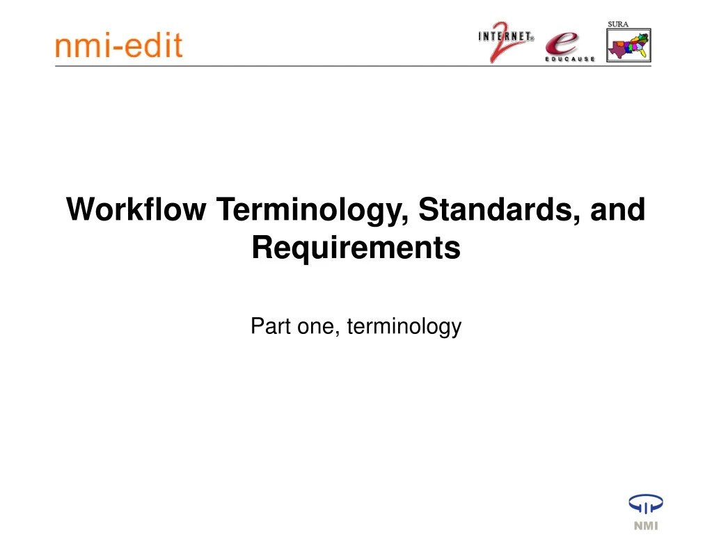 workflow terminology standards and requirements