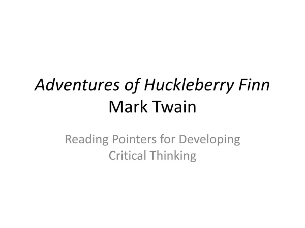 Adventures of Huckleberry Finn Mark Twain