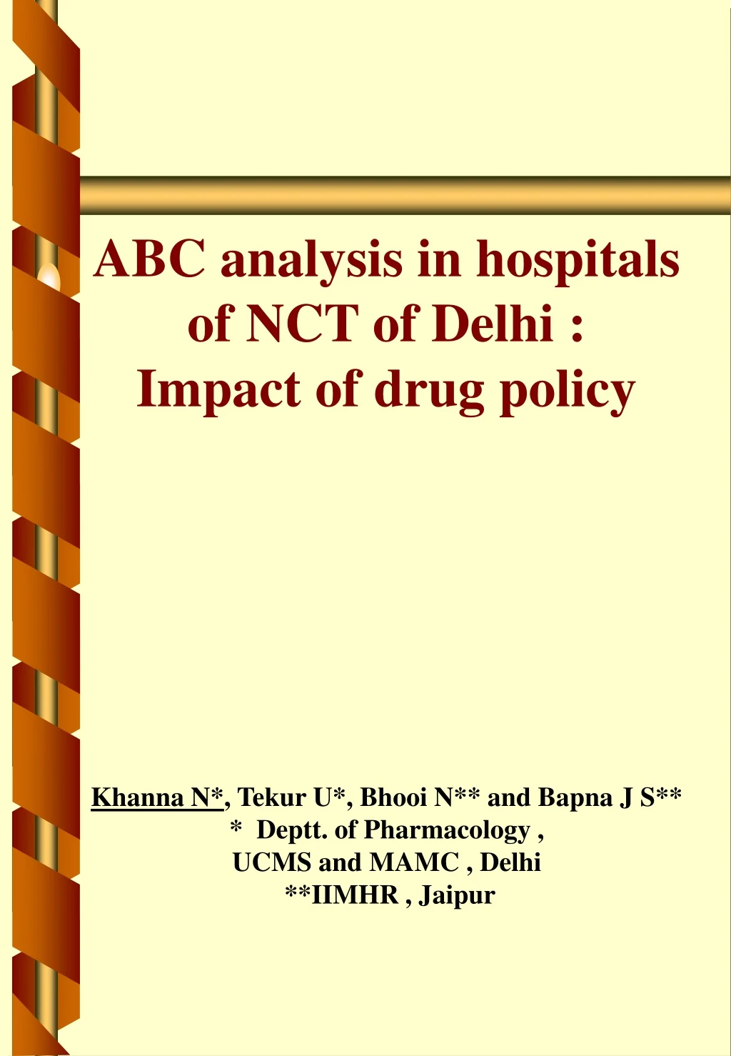 abc analysis in hospitals of nct of delhi impact