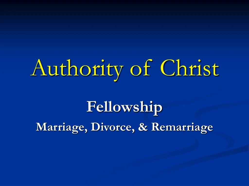 authority of christ