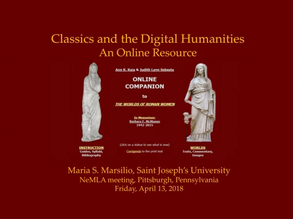 Classics and the Digital Humanities An Online Resource