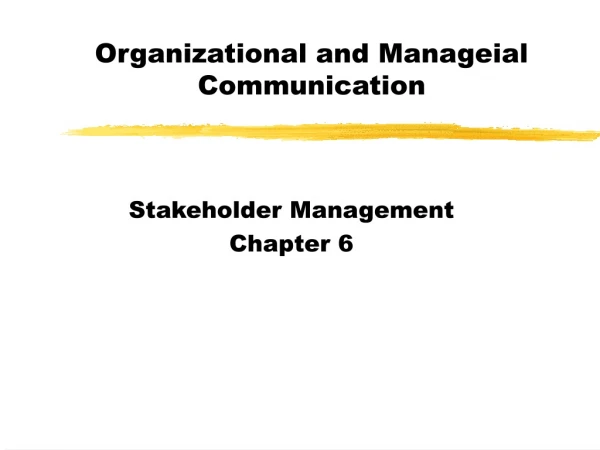 Organizational and Manageial Communication