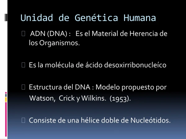Unidad  de  Genética  Humana