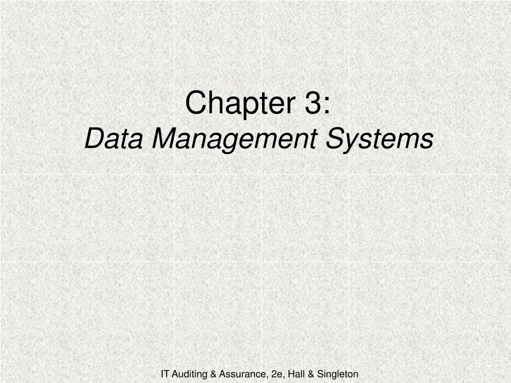 chapter 3 data management systems