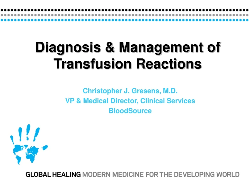 diagnosis management of transfusion reactions