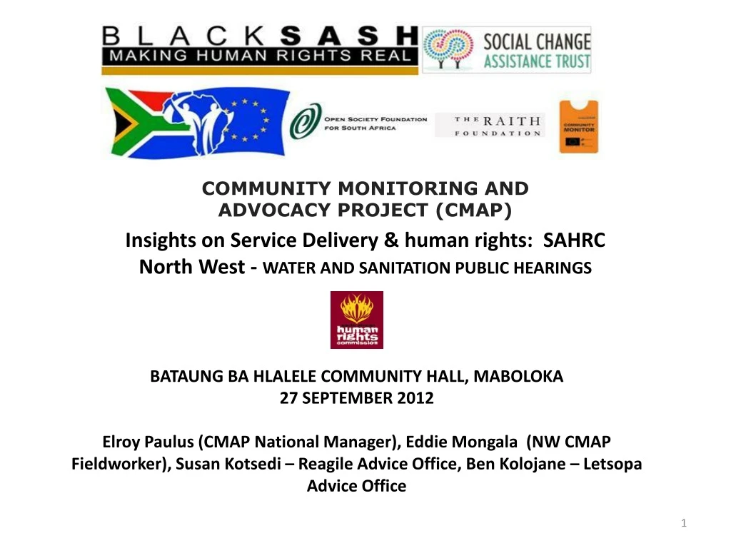 community monitoring and advocacy project cmap