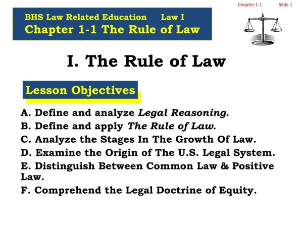 I. The Rule of Law