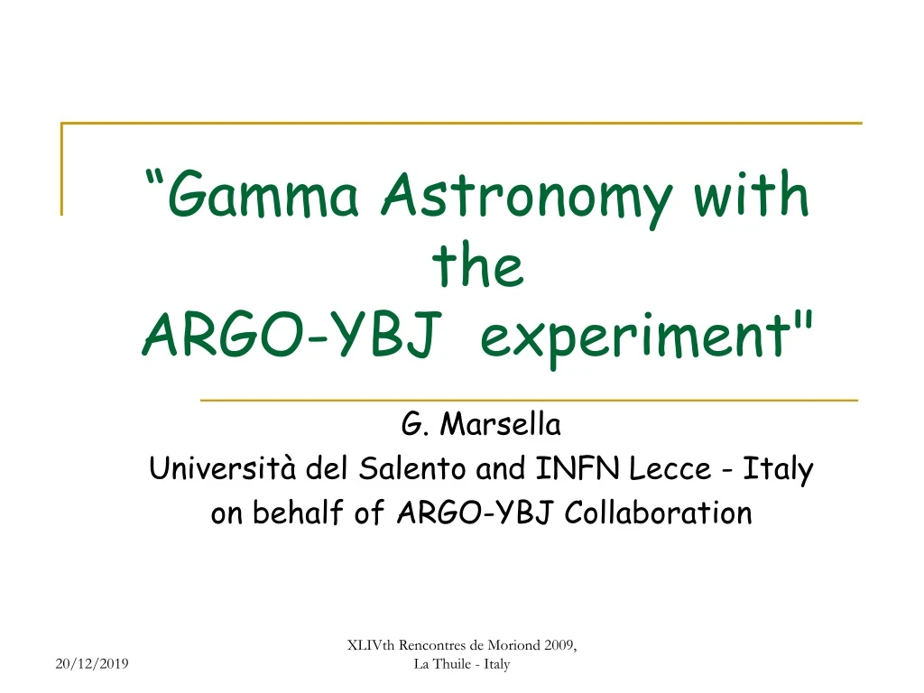 gamma astronomy with the argo ybj experiment