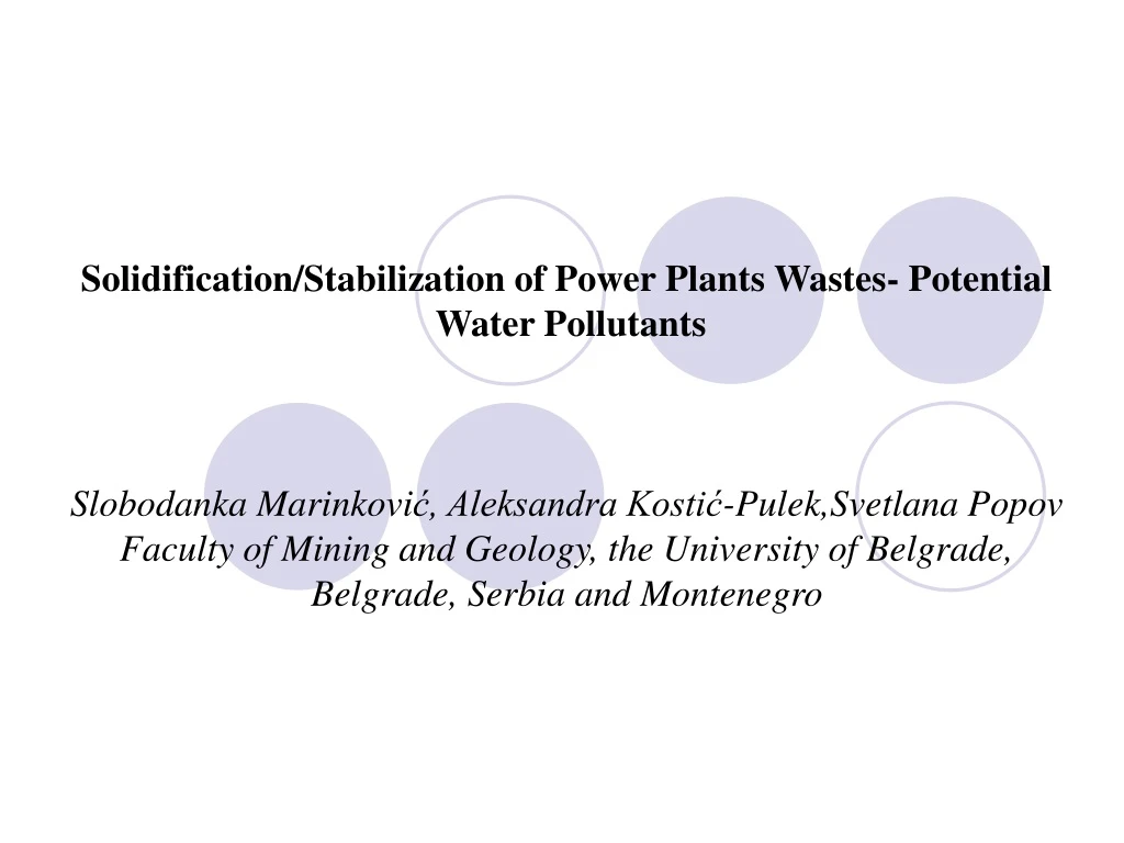 solidification stabilization of power plants