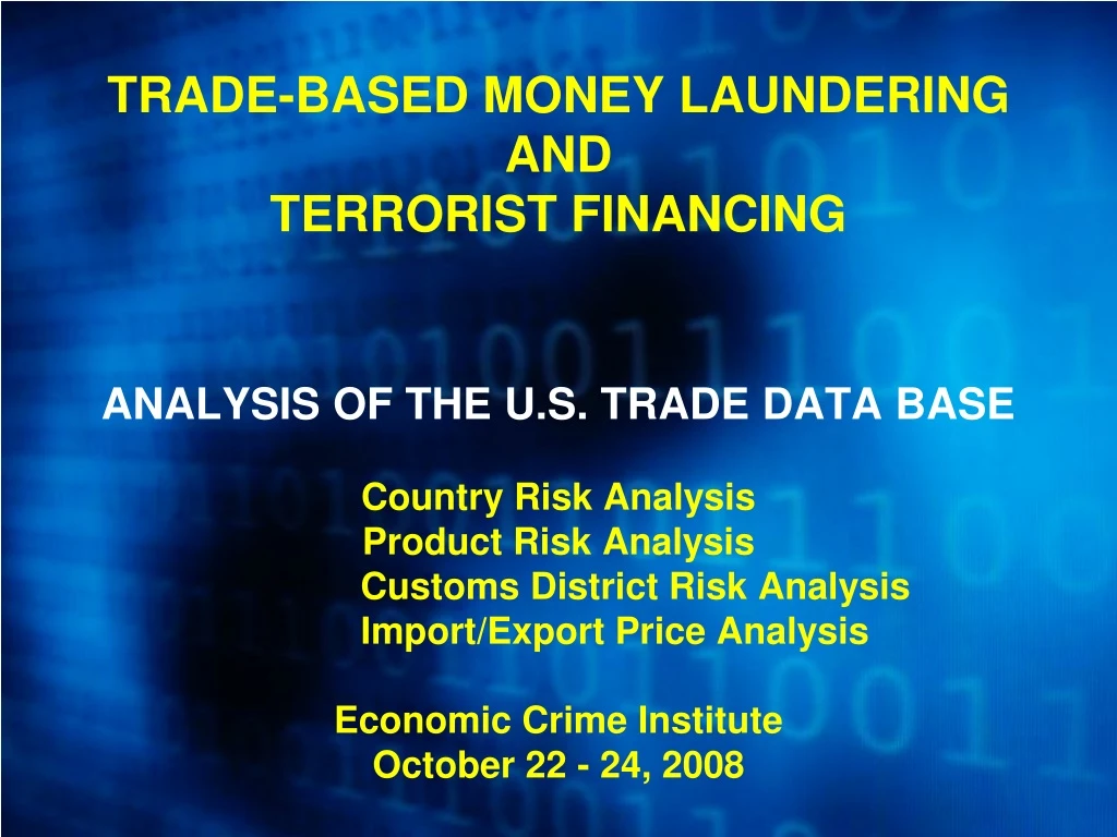 trade based money laundering and terrorist