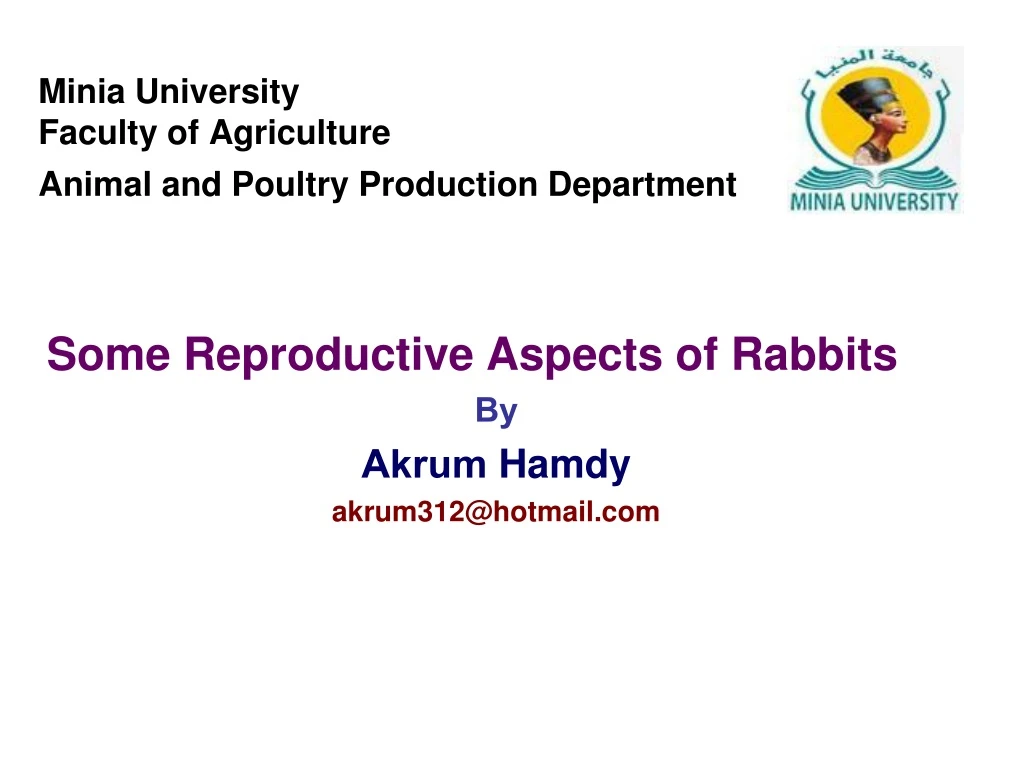 minia university faculty of agriculture animal and poultry production department