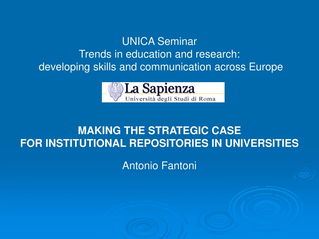 unica seminar trends in education and research