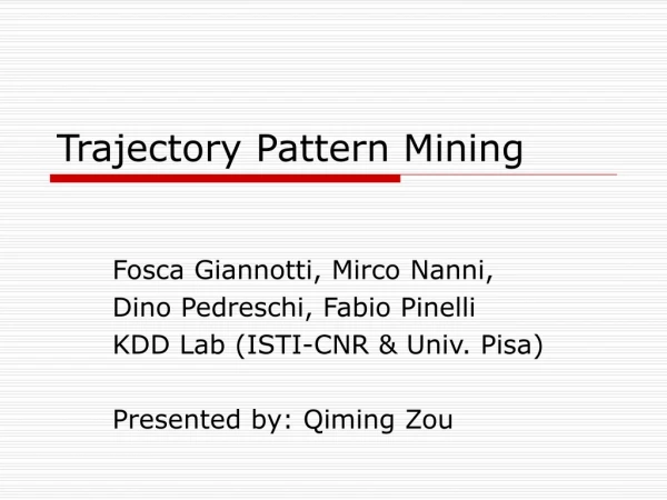 Trajectory Pattern Mining