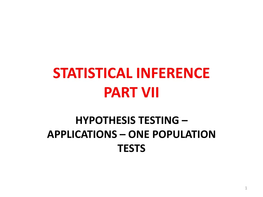 statistical inference part vii