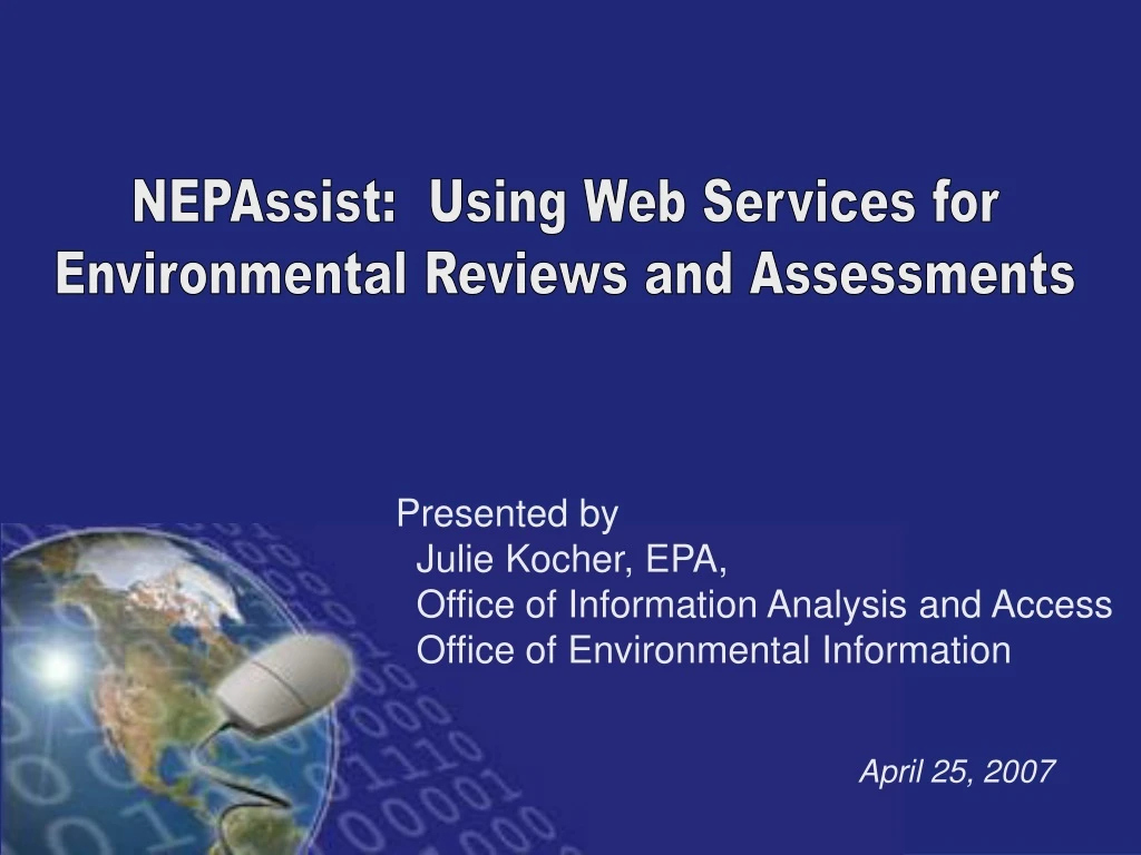 nepassist using web services for environmental