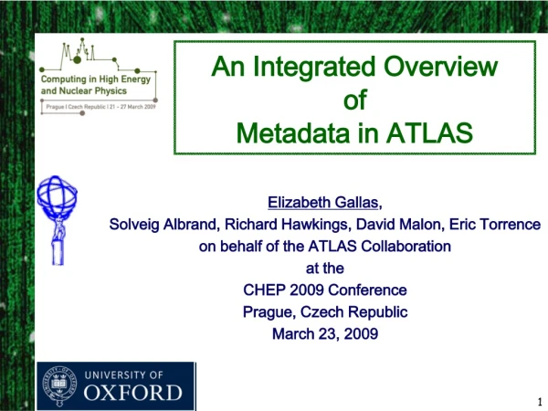 An Integrated Overview  of  Metadata in ATLAS