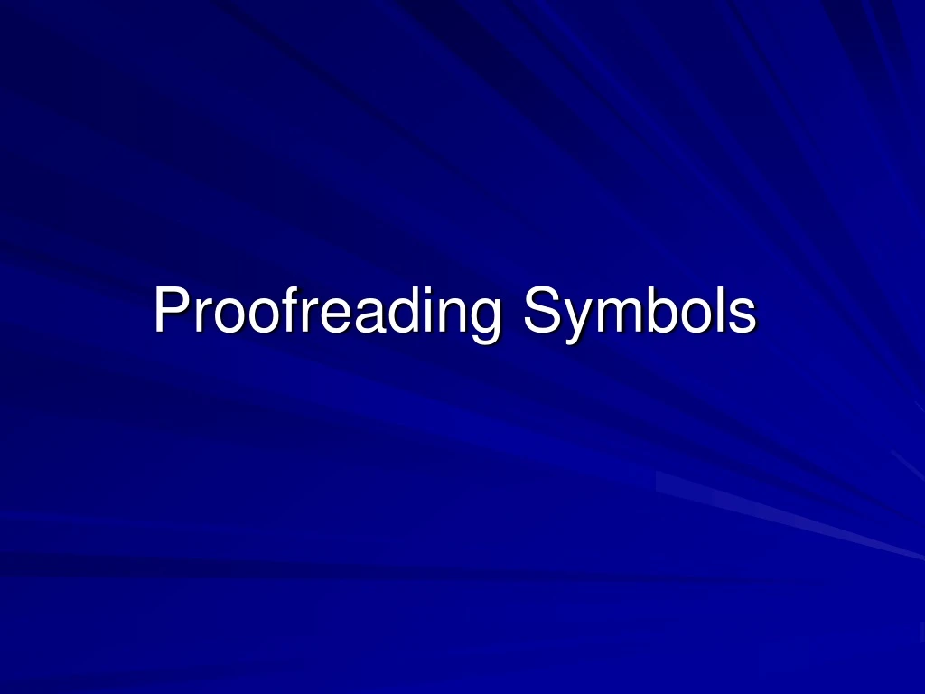 proofreading symbols