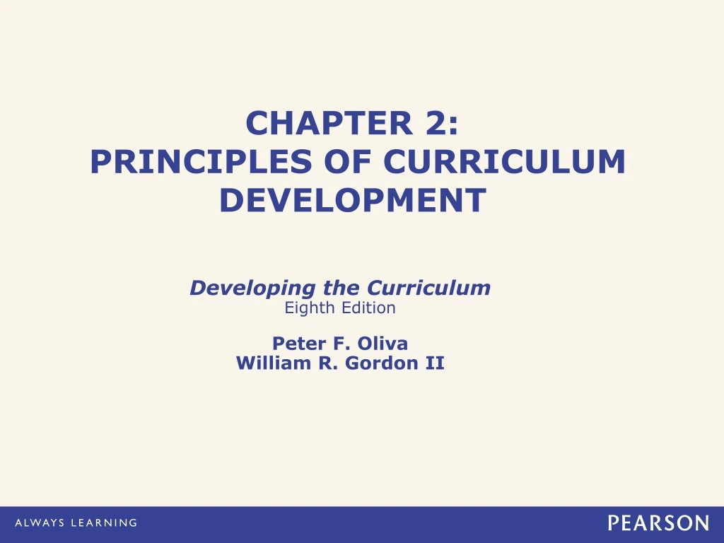 chapter 2 principles of curriculum development