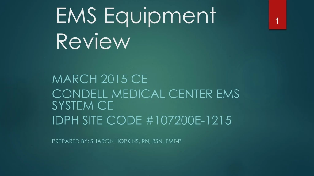 ems equipment review