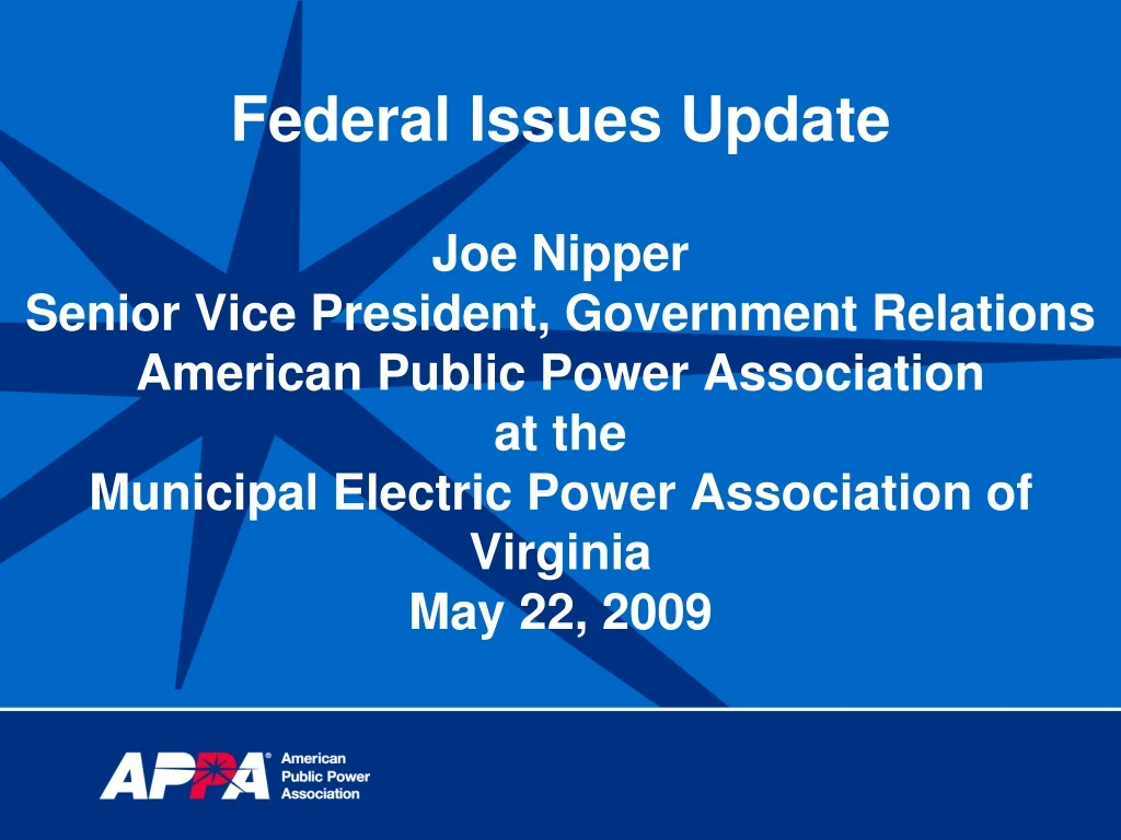 federal issues update joe nipper senior vice