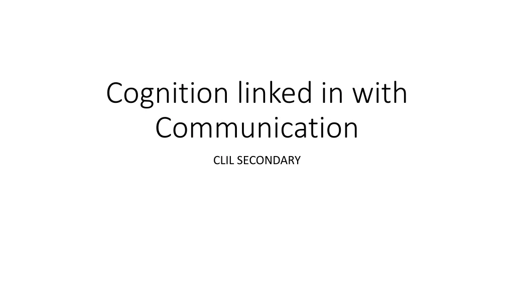 cognition linked in with communication