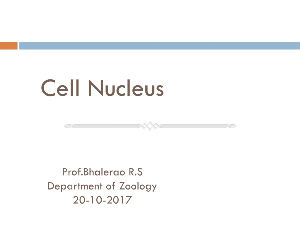 cell nucleus prof bhalerao r s department of zoology 20 10 2017