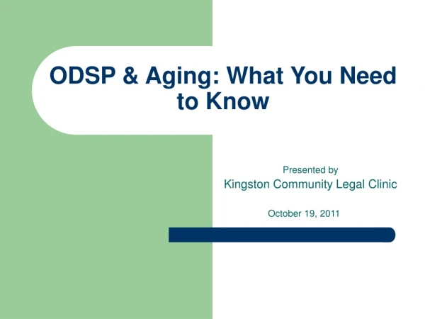 ODSP &amp; Aging: What You Need to Know
