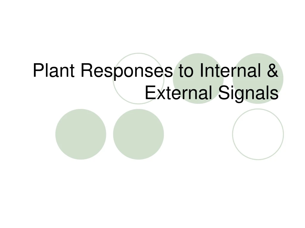 plant responses to internal external signals