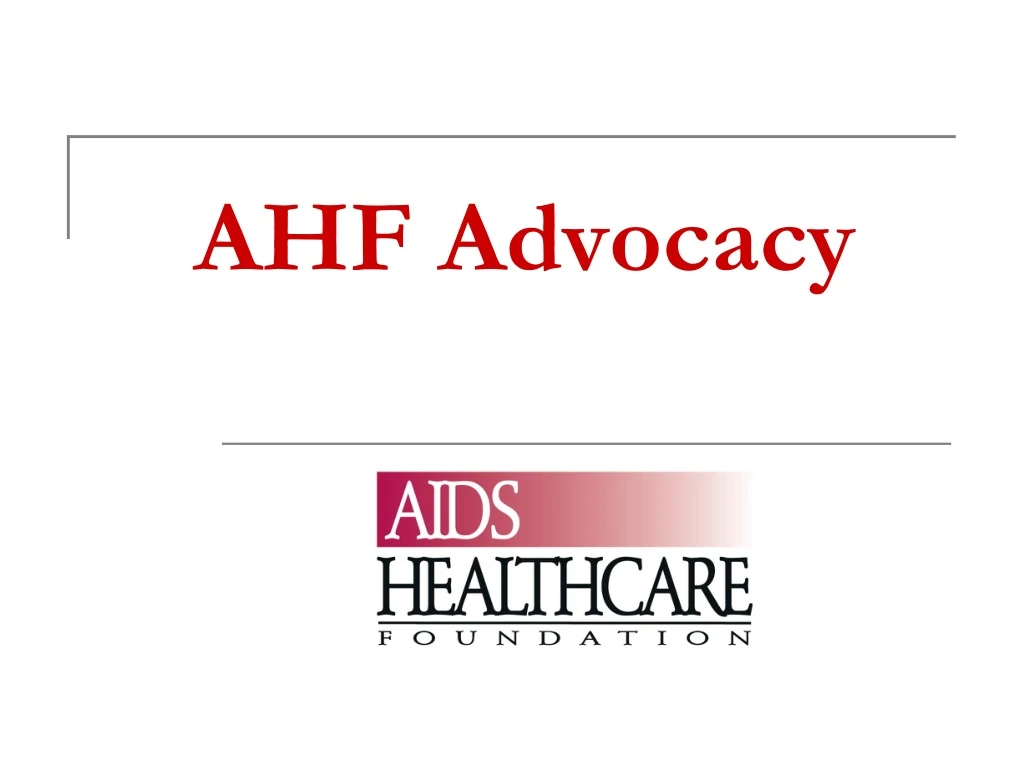 ahf advocacy