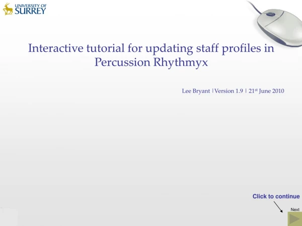 Interactive tutorial for updating staff profiles in Percussion Rhythmyx