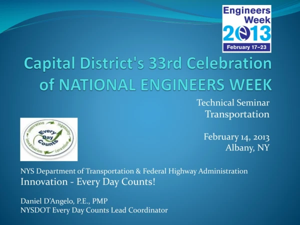 Capital District's 33rd Celebration of NATIONAL ENGINEERS WEEK