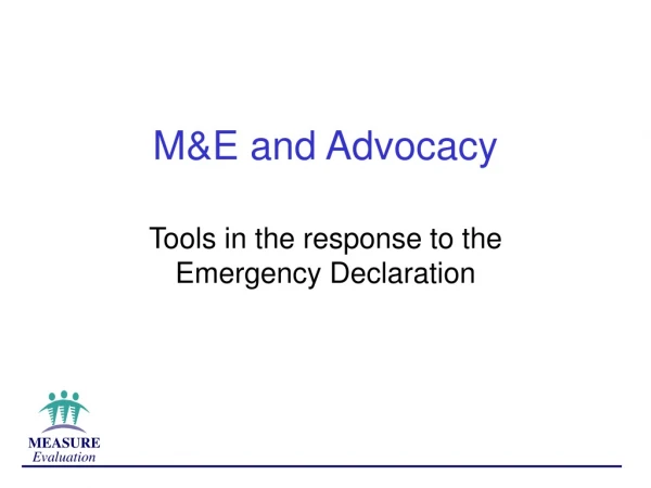 M&amp;E and Advocacy