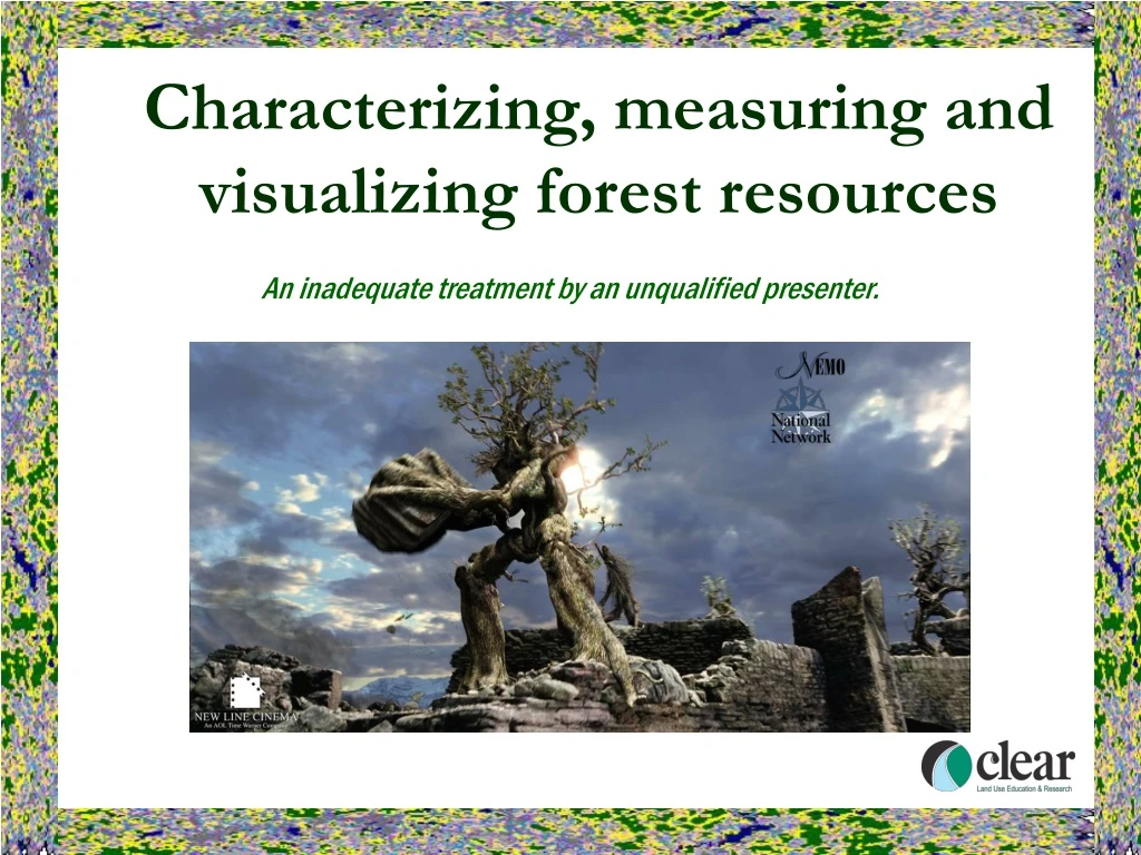 characterizing measuring and visualizing forest resources