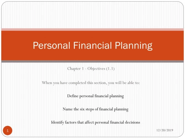 Personal Financial Planning