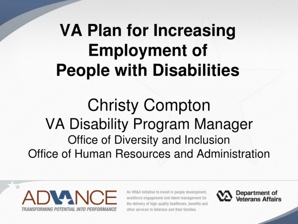 VA Plan for Increasing Employment of  People with Disabilities