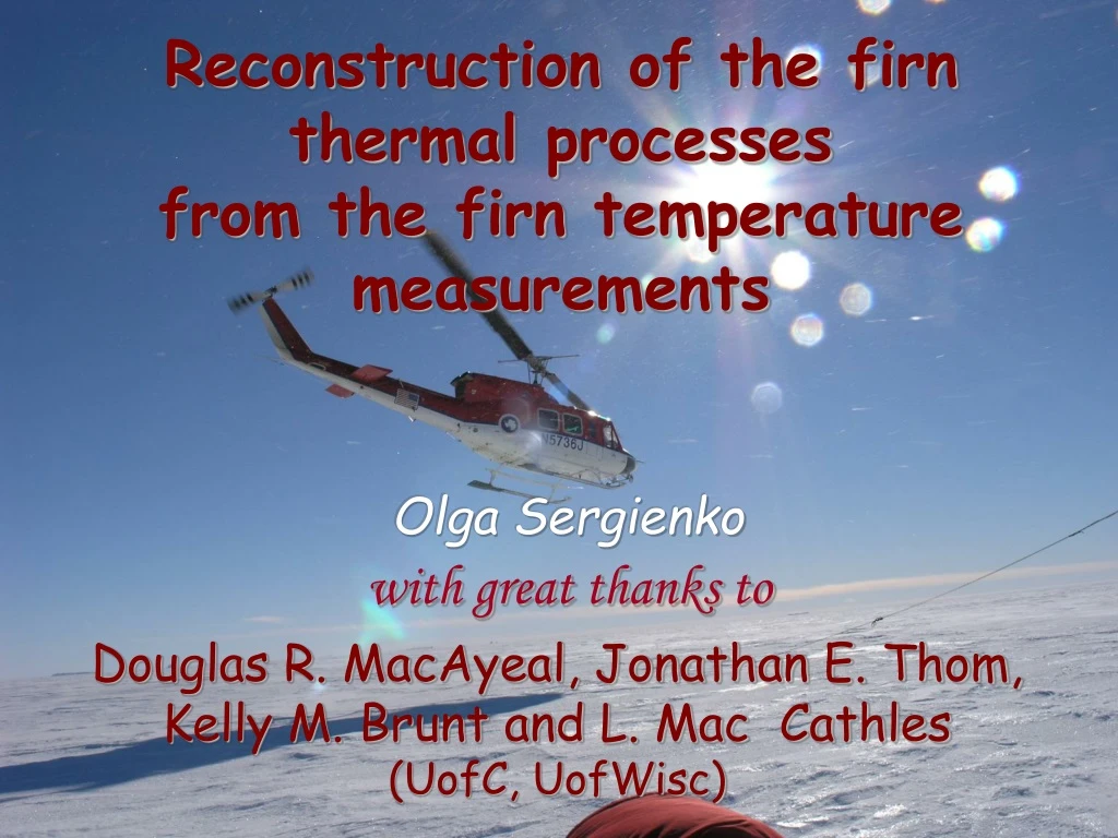 reconstruction of the firn thermal processes from
