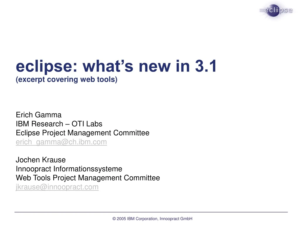 eclipse what s new in 3 1 excerpt covering web tools