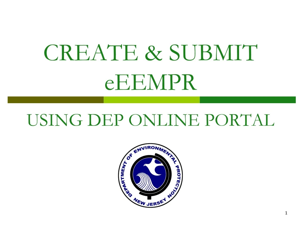 create submit eeempr using dep online portal