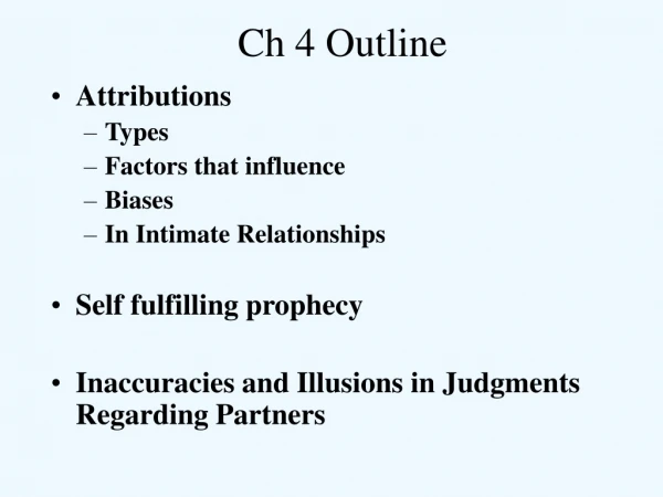 Ch 4 Outline