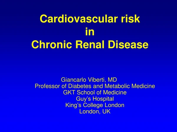 Cardiovascular risk  in  Chronic Renal Disease